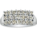10k White Gold 1ct TDW Diamond Three-row Ring (K-L, I3)