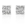14k Gold 3/8ct TDW Princess Diamond Earrings (H-I, I1)