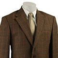 Savile Row Men's Brown Houndstooth Lambswool Blazer