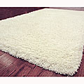 Hand-woven Shag Solo Honey White Rug (9'6 x 13'6)