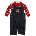 Izod Newborn Boy's 2-piece Overall and Romper Set