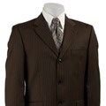 Jones New York Men's Brown Stripe Wool Suit