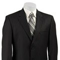 Jones New York Men's Charcoal Twill Stripe Wool Suit