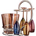 Wine Rack with 4-piece Goblet Set