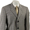 Adolfo Men's Grey Plaid Wool 3-button Suit