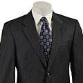 Adolfo Men's Navy Stripe Wool Suit