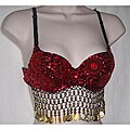 Bad Sushi Red and Gold Belly Dancing Top (Indonesia)