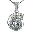 10k White Gold Diamond Shell Necklace (I-J, I2)