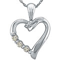 10k White Gold 1/10ct TDW Diamond Heart Necklace
