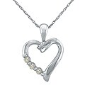 10k White Gold 1/10ct TDW Diamond Heart Necklace
