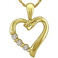 10k Yellow Gold 1/10ct TDW Diamond Heart Necklace
