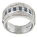 Encore by Le Vian 14k Gold 1ct TDW Diamond and Sapphire Band (J, SI2-SI3)