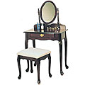 Hardwood Vanity Set with Stool