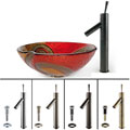 Kraus Copper Snake Glass Vessel Sink and Bruno Bathroom Faucet