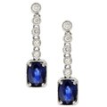 18k Gold Sapphire and 1/3ct TDW Diamond Earrings (H-I, I1-I2)