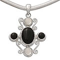 Onyx and Moonstone 'Moon Goddess Dreams' Necklace (Indonesia)