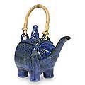 Ceramic 'Buddha and the Sapphire Elephant' Teapot (Indonesia)