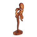 Wood 'Single Prop Yoga' Statuette (Indonesia)