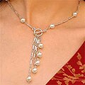 Sterling Silver 'Waterfalls' Pearl Necklace (Mexico)