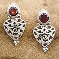 Garnet 'Love Crown' Earrings (India)