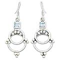 Sterling Silver 'Blue Flow' Topaz Earrings (India)