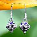 Sterling Silver 'Blue Snail' Earrings(Thailand)