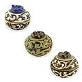 Set of 3 Ceramic 'Mangosteen Exotica' Jars (Thailand)