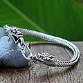 Sterling Silver 'Dragon Snake' Bracelet (Thailand)