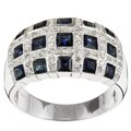 14k White Sapphire and 1/3ct TDW Diamond Ring (JK, I2-I3)