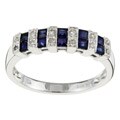 14k White Sapphire and 1/10ct TDW Diamond Ring (JK, I2-I3)