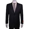 Mantoni Men's 2-button Black Pinstriped Wool Suit