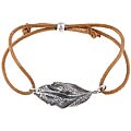 Handmade Sterling Silver Leaf on Leather Bracelet