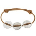 Charming Life Sterling Silver Leather 'Power of Three' Bracelet