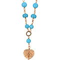 Charming Life Copper Turquoise Bead Heart Necklace