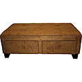 3-in-1 Dark Brown Double Storage Ottoman