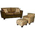 Gaff Dark Moss Sofa and Park Ave Chair and Ottoman