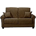 Lee Dark Brown Microfiber Futon Loveseat