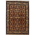 Hand-knotted Cream/ Gold Wool Rug (9' x 13')