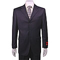 Mantoni Men's 3-button Navy Blue Striped Wool Suit