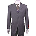 Mantoni Men's 3-button Charcoal Grey Striped Suit