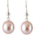 Sterling Silver Pink Freshwater Pearl Earrings (10-11 mm)
