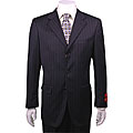 Mantoni Men's 3-button Charcoal Black Striped Wool Suit