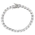 14k White Gold Overlay CZ Marquise Tennis Bracelet