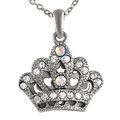 Zinc Alloy Rhinestone Crown Necklace