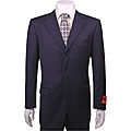 Mantoni Men's 3-button Charcoal Black Striped Wool Suit