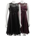 Sandra Darren Women's Mesh Netting Pintuck Dress