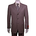 Mantoni Men's Taupe-striped 3-button Wool Suit