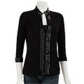 Belldini Women's Beaded Cardigan and Tank Set