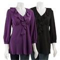 Spense Women's 3/4-sleeve Ruffle Tunic Top