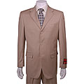 Mantoni Men's Taupe Striped 3-button Wool Suit